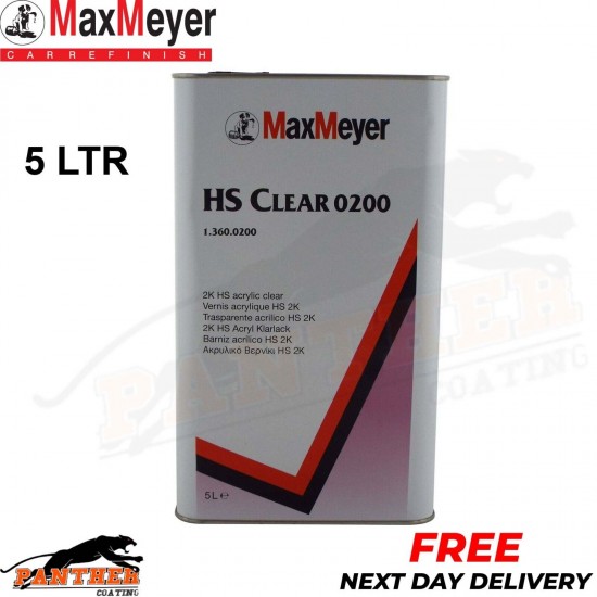 Max Meyer HS Clear Coat Car Lacquer 0200 Maxiclear Lacquer 2K 5 Litre