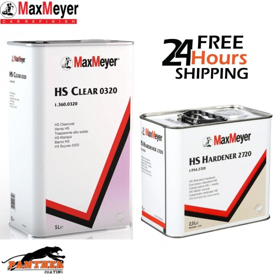 Max Meyer 0320 HS Lacquer 2K Clear Coat Lacquer & 2720 Hardener 7.5 Litre KIT