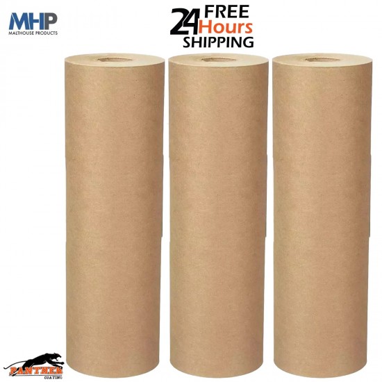 3x Brown Masking Paper Roll 18” x 180m (450mm) – 50gsm Water & Solvent Resistant