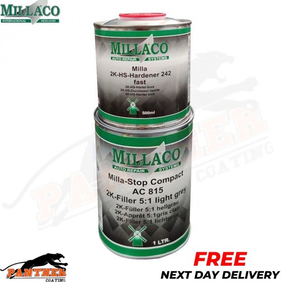 MILLACO MILLA STOP COMPACT AC 815 1 LTR WITH 2K HS HARDENER 242 FAST 1.5 LTR KIT