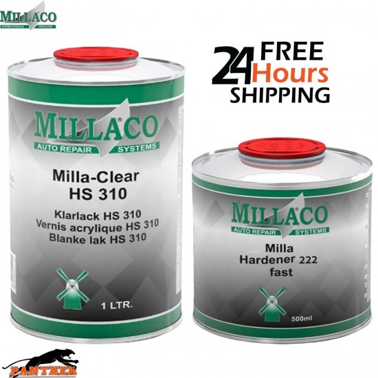 Millaco HS310 Milla-Clear Clear Coat System with Fast Hardener 222 | 1.5L kit
