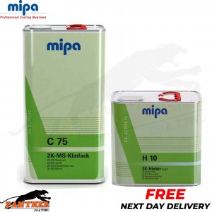 MIPA 2K MS Klarlack C75 CLEARCOAT LACQUER WITH H10 FAST HARDENER - 7.5LTR KIT