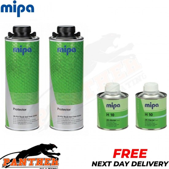 MIPA PROTECTOR 2X TINTABLE BED LINER TOUGH COATING 1 BOTTLE KIT WITH HARDENER