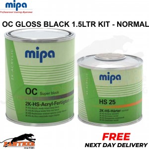 MIPA OC 2K HS RM SUPER GLOSS BLACK 1.5LTR KIT WITH HS25 STANDARD HARDENER
