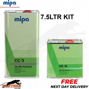 MIPA CC9 HS KLARLACK CLEARCOAT LACQUER WITH HS10 FAST HARDENER 7.5LTR KIT