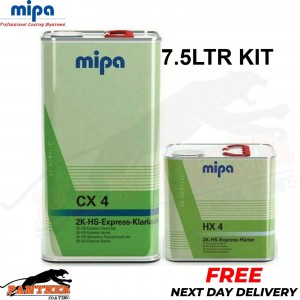 MIPA CX 4 EXPRESS KLARLACK CLEARCOAT LACQUER WITH HX 4 HARDENER CX4 -7.5LTR KIT
