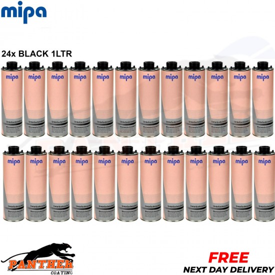 24x MIPA SCHUTZ UNDER SEAL UNDERBODY RUST PROTECTION PROTECTOR BLACK 1 LTR