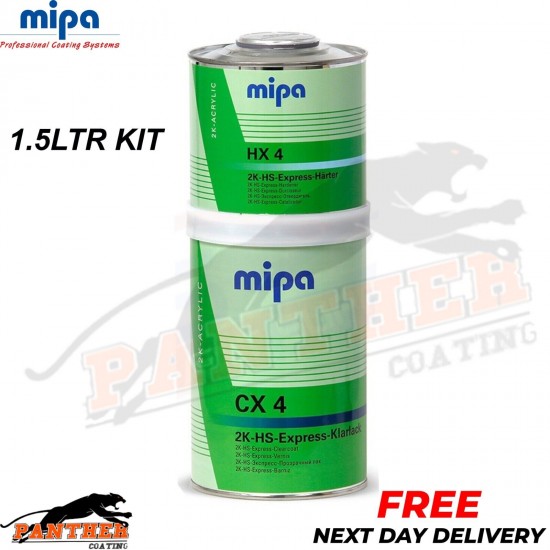 MIPA 2K EXPRESS KLARLACK CX4 CLEARCOAT LACQUER WITH HX4 HARDENER CX 4 1.5LTR KIT