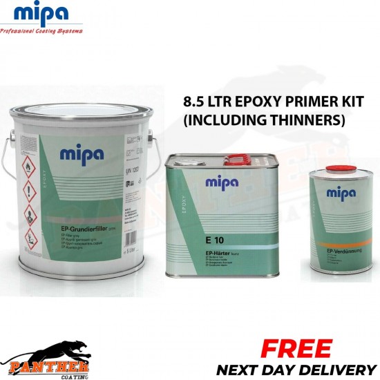 MIPA EP Grundier filler EPOXY PRIMER 2k 5L HARDENER E10 & THINNER 8.5L KIT