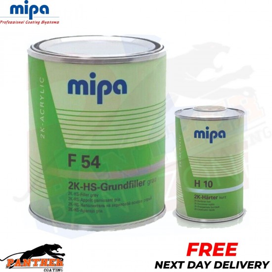 Mipa F54 4-1 2K HS Grundfiller HIGH BUILD PRIMER W/ H10 HARDENER -5L KIT (GREY)