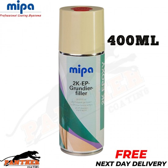 MIPA 2K EPOXY PRIMER FILLER Spray with Hardener 400ml Car Paint Aerosol