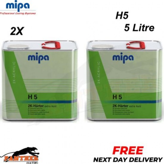 2x MIPA 2K ACRYLIC H 5 EXTRA FAST HARDENER ACTIVATOR 2K HARTER (5 LITRE)