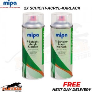2x MIPA 2 Schicht Acryl Klarlack Aerosol – 400ML
