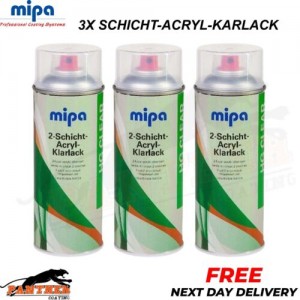 3x MIPA 2 Schicht Acryl Klarlack Aerosol – 400ML