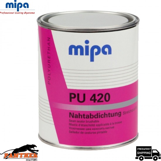 Brushable Polyurethane Adhesive Sealant MIPA PU 420 Seam Sealer 1KG Tin Grey