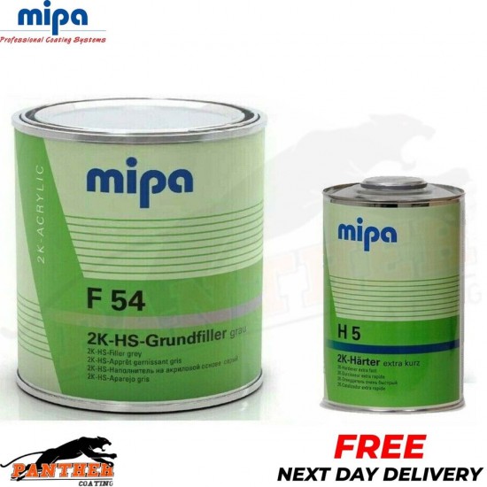 Mipa F54 4-1 2K HS Grundfiller HIGH BUILD PRIMER W/ H5 HARDENER GREY- 5L KIT