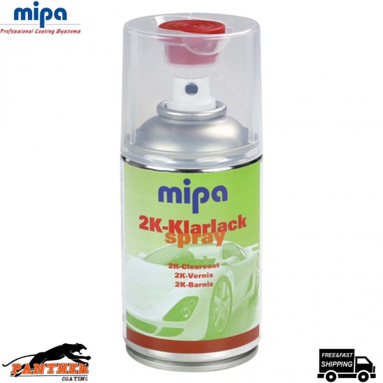 MIPA 2K KLARLACK CLEAR GLOSS LACQUER PETROL FUEL RESISTANT AEROSOL 250ML
