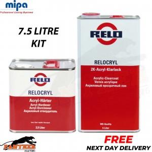 MIPA RELOCRYL 2K ACRYLIC 2K CLEARCOAT LACQUER WITH FAST HARDENER 7.5 LITRE KIT
