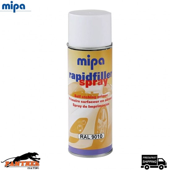 1 X MIPA RAPID PRIMER SPRAY RAL 9010 AEROSOL - 400ML