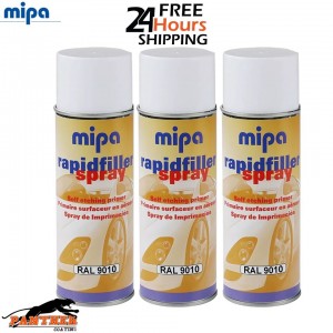 3 X MIPA RAPID PRIMER SPRAY RAL 9010 AEROSOL - 400ML