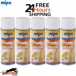 5 X MIPA RAPID PRIMER SPRAY RAL 9010 AEROSOL - 400ML
