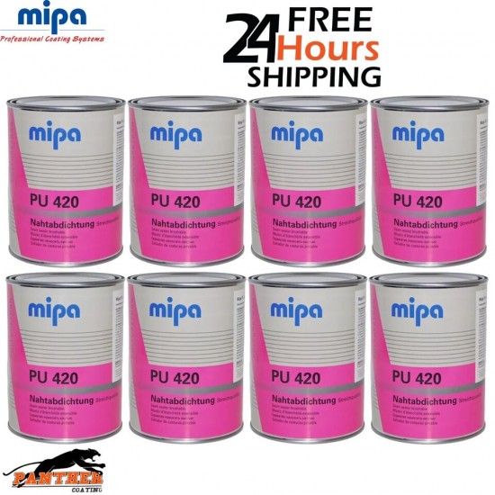 8 x MIPA PU 420 Seam Sealer 1KG Polyurethane Adhesive Sealant Tin Grey