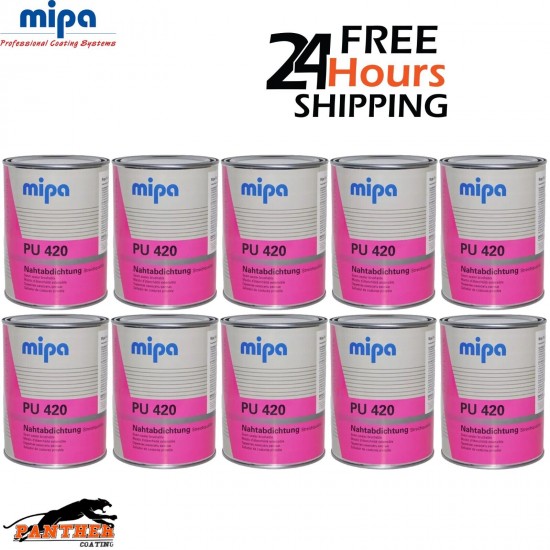 10 x MIPA PU 420 Seam Sealer 1KG Polyurethane Adhesive Sealant Tin Grey