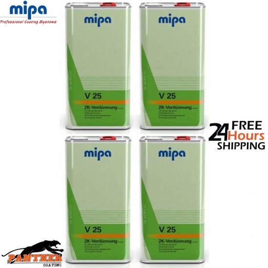 4 x MIPA 2K Thinner Standard V25 5LTR - 271050000 *NEXT DAT DELIVERY*