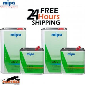 2 x MIPA CX2 HS EXPRESS CLEARCOAT KIT WITH HS25 NORMAL/STANDARD HARDENER 7.5L