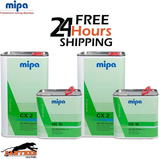2 x MIPA CX2 HS EXPRESS CLEARCOAT WITH HS10 FAST HARDENER 7.5L KIT
