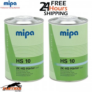2 x MIPA HS10 2K HIGH SOLID FAST HARDENER 1LTR - OC, ACRY FILLER, TOPCOAT, PUR
