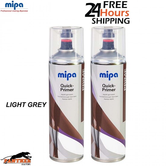 2X MIPA QUICK PRIMER AEROSOL 500ML LIGHT GREY - SPOT PRIMER
