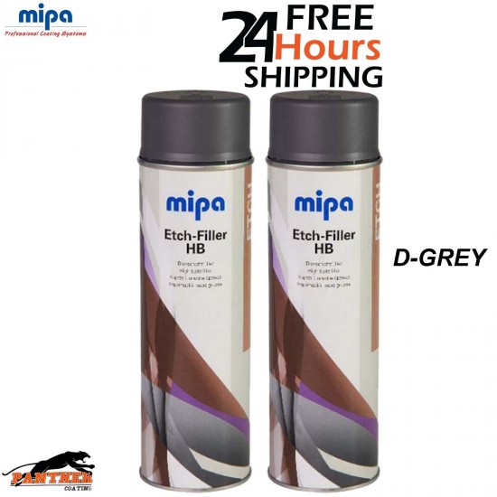 2X Mipa Etch Filler High Build Dark Grey (500ML)