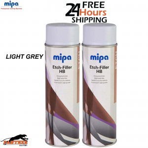 2x MIPA Etch-Filler HB Light Grey Aerosol Spray – 500ML