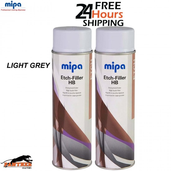 2x MIPA Etch-Filler HB Light Grey Aerosol Spray – 500ML
