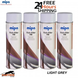 4x MIPA Etch-Filler HB Light Grey Aerosol Spray – 500ML