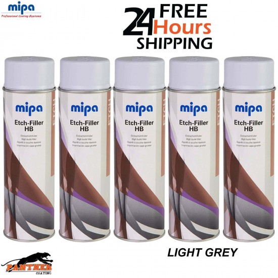 5x MIPA Etch-Filler HB Light Grey Aerosol Spray – 500ML