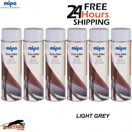 6x MIPA Etch-Filler HB Light Grey Aerosol Spray – 500ML