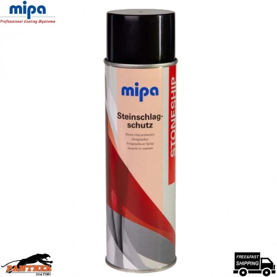 MIPA BLACK STONE CHIP Aerosol 500ml Car Spray All Round Protection