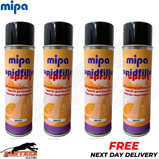 4X MIPA RAPIDFILLER PRIMER HIGH BUILD SELF ETCHING AEROSOL 400ML