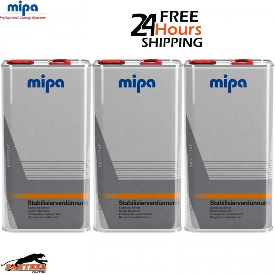 3X MIPA BC STABILISER BASECOAT STABILISING THINNER REDUCER 5LTR