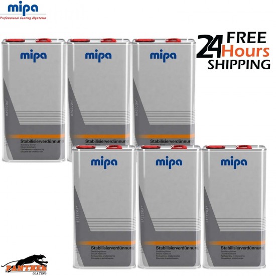 6X MIPA BC STABILISER BASECOAT STABILISING THINNER REDUCER 5LTR