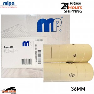 Mipa MP610 Masking Tape 36mm x 50m – Box of 24 Rolls – High Temp Rated