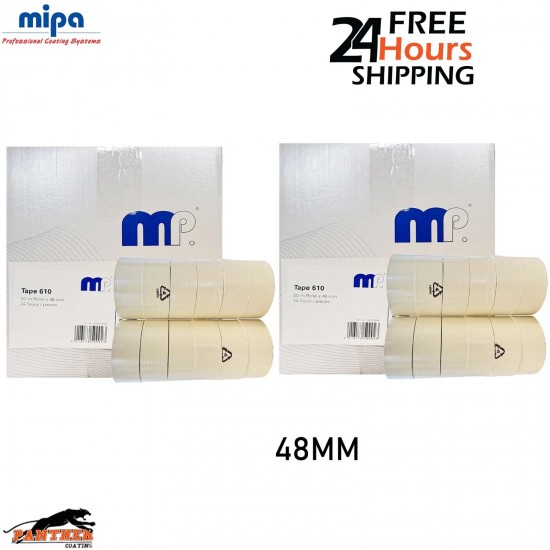 2x Mipa MP610 Masking Tape Boxes – 48mm x 50m – 48 Rolls High Temp Tape