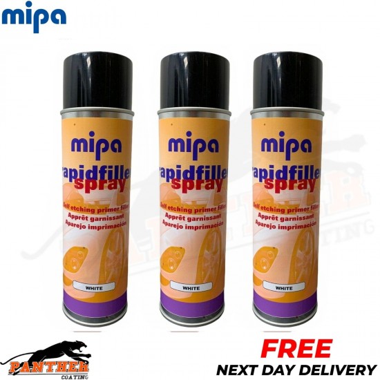 3X MIPA RAPIDFILLER PRIMER HIGH BUILD SELF ETCHING AEROSOL 400ML