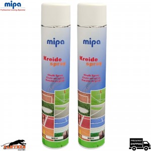 2X MIPA White Chalk Spray 750ml – Temporary Marking Paint for All Surfaces