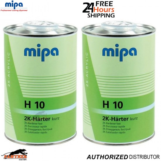 2x Mipa H10 Fast Activator 1 Litre 2K Acrylic Automotive Paint Hardener