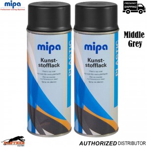 2x Mipa Bumper Repair Spray Paint Middle Grey 400ml Car Plastic Colour