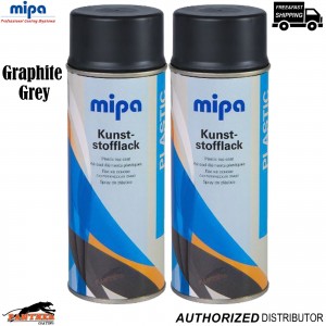 2x Mipa 400ml Graphite Grey Bumper Colour Spray Paint For Car Plastic