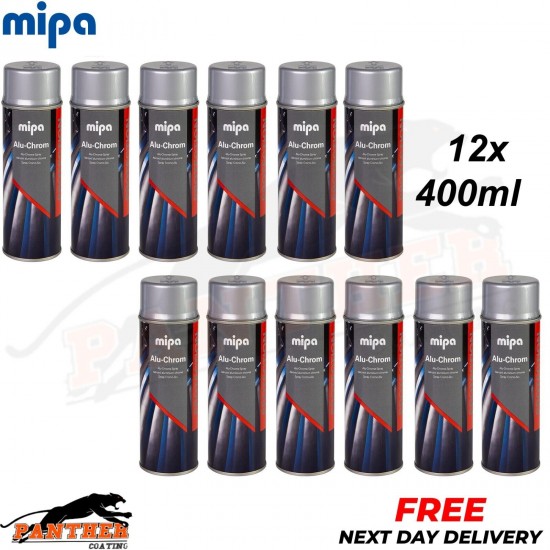 12x MIPA ALU-CHROME Spray Aerosol 400ml Corrosion and Heat Protection